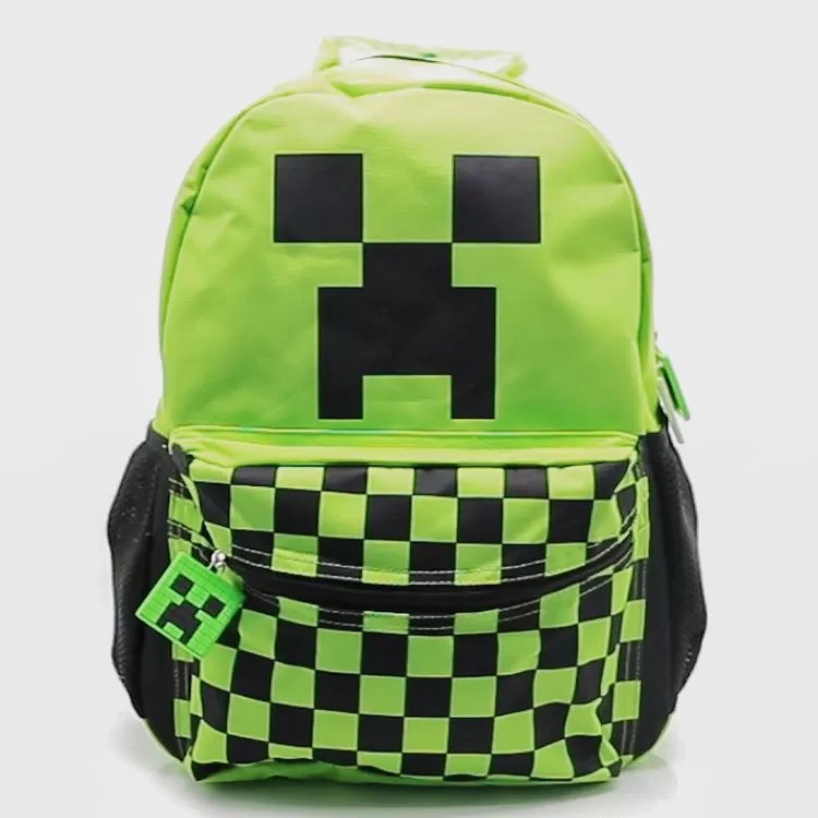 Mochila Escolar Cresko 2026 Minecraft 16" art.MI097